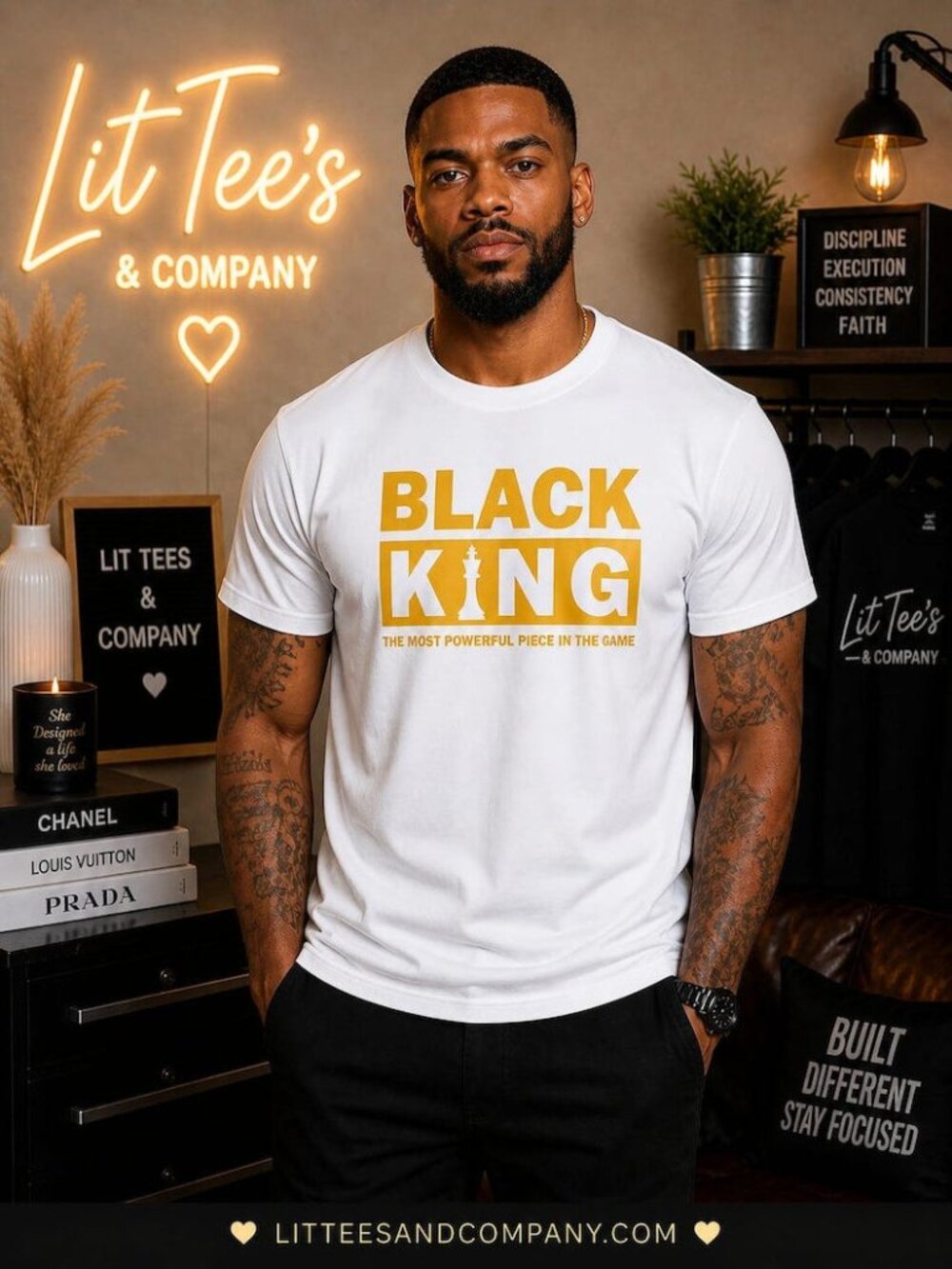 Black King Statement Men T-Shirt